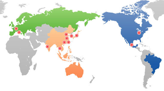 World-side Service Network Map