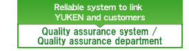 Reliable system to link YUKEN and customers【Quality assurance system/Quality assurance department】